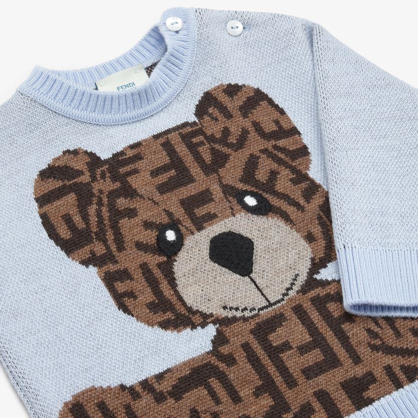 Fendi barn baby ull bamse genser NXB4XN2816 flerfarget klær