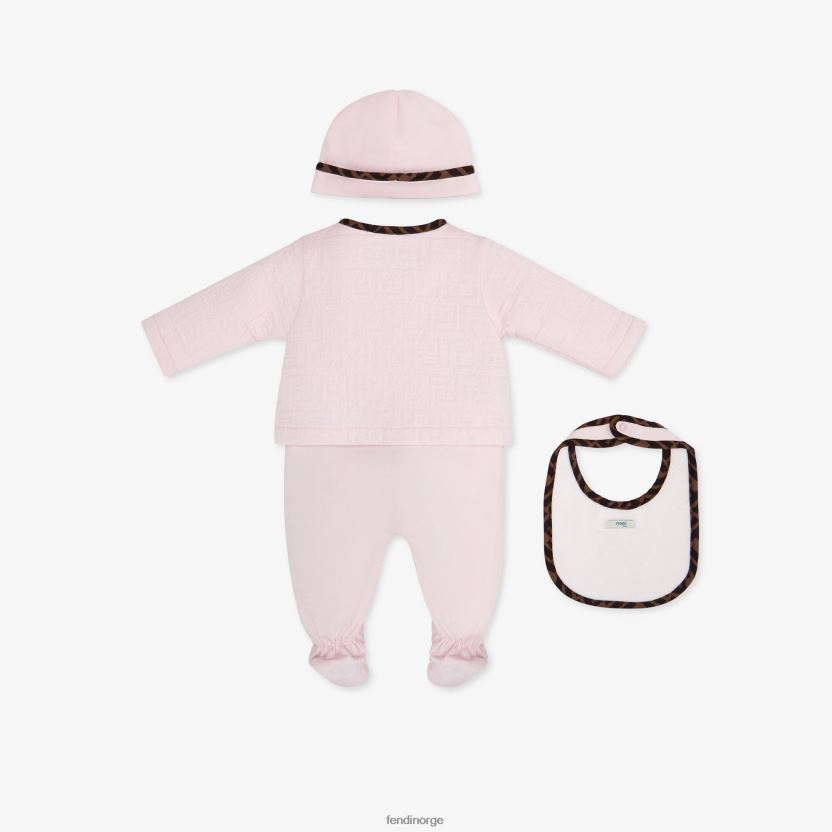 Fendi barn babysett i vattert bomull NXB4XN2835 mote klær