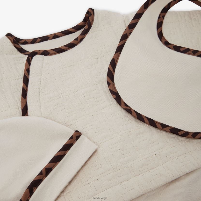 Fendi barn babysett i vattert bomull NXB4XN2836 mote klær