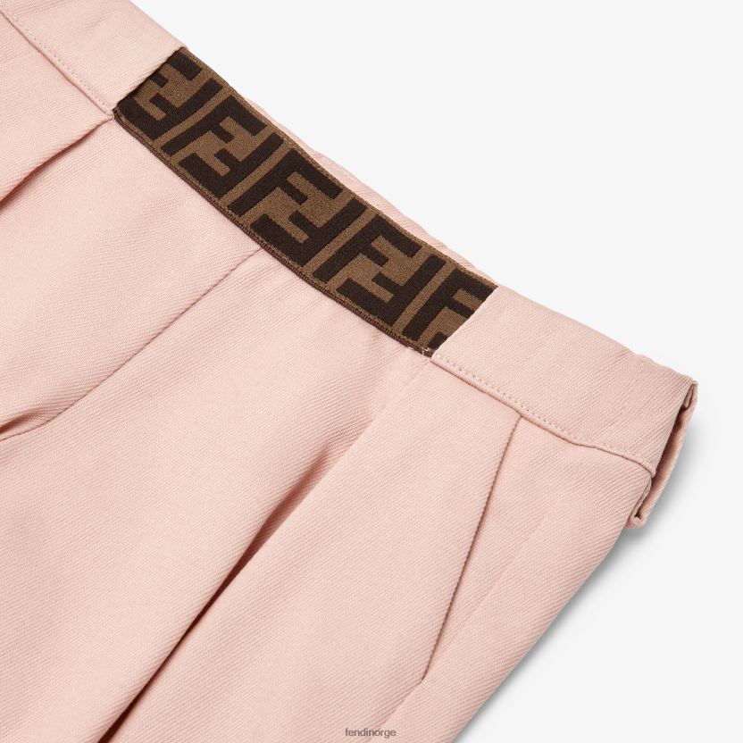 Fendi barn bomullsbukser med logo-aksent NXB4XN2824 rosa klær