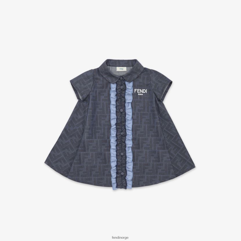 Fendi barn chambray babykjole NXB4XN2766 blå klær