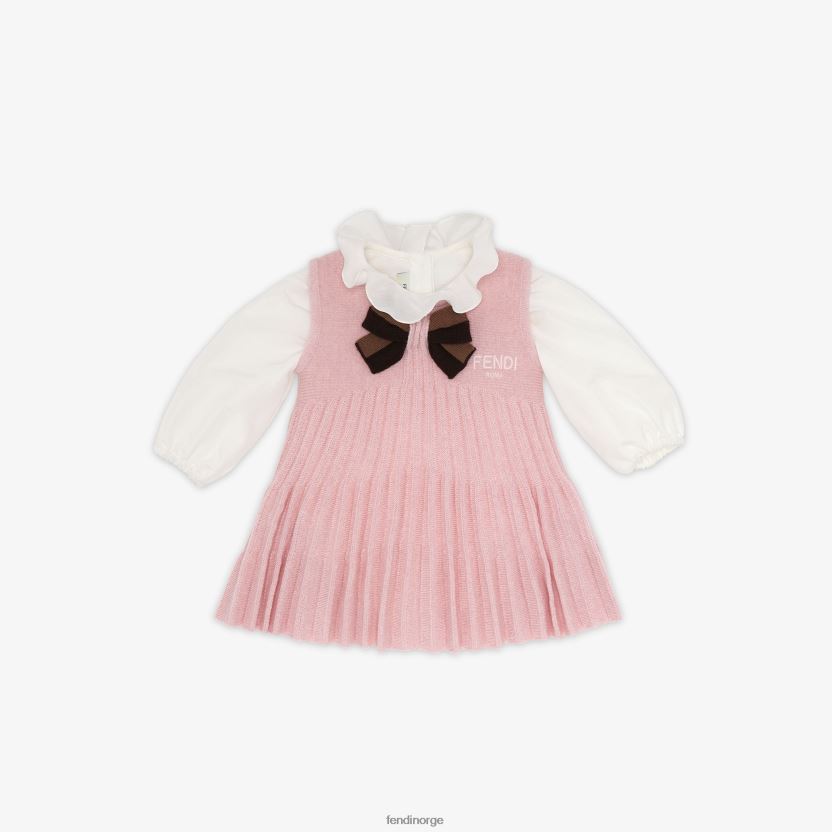 Fendi barn strikket babykjole NXB4XN2756 rosa klær