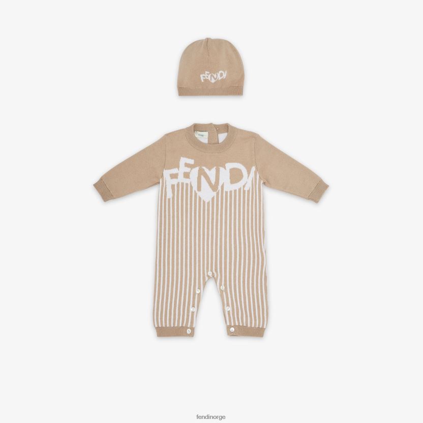 Fendi barn strikket babysett NXB4XN2752 beige klær