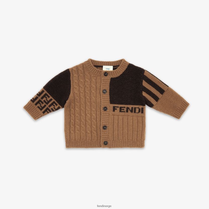 Fendi barn tobakk strikket baby cardigan NXB4XN2758 brun klær
