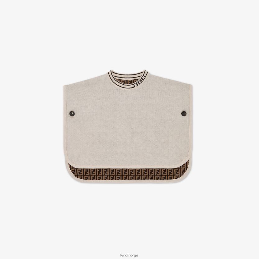 Fendi barn vendbar babykappe i bomull og kashmir og ff-logo NXB4XN2831 mote klær