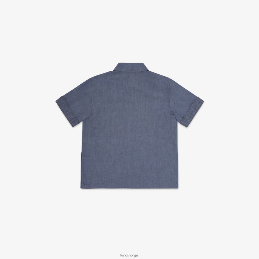 Fendi barn chambray juniorskjorte NXB4XN2957 blå klær