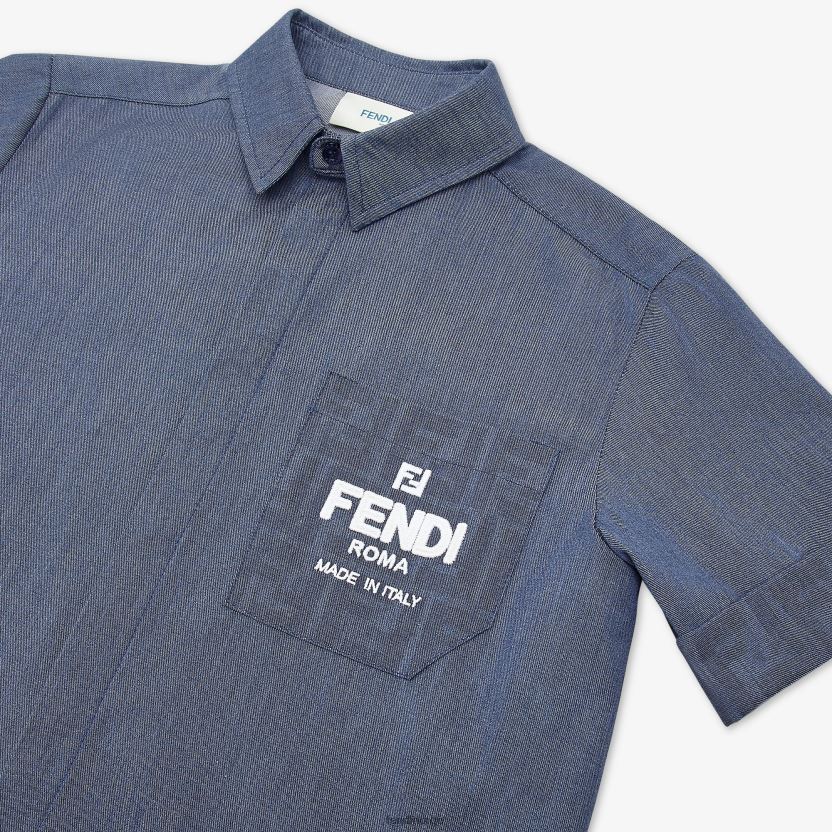 Fendi barn chambray juniorskjorte NXB4XN2957 blå klær