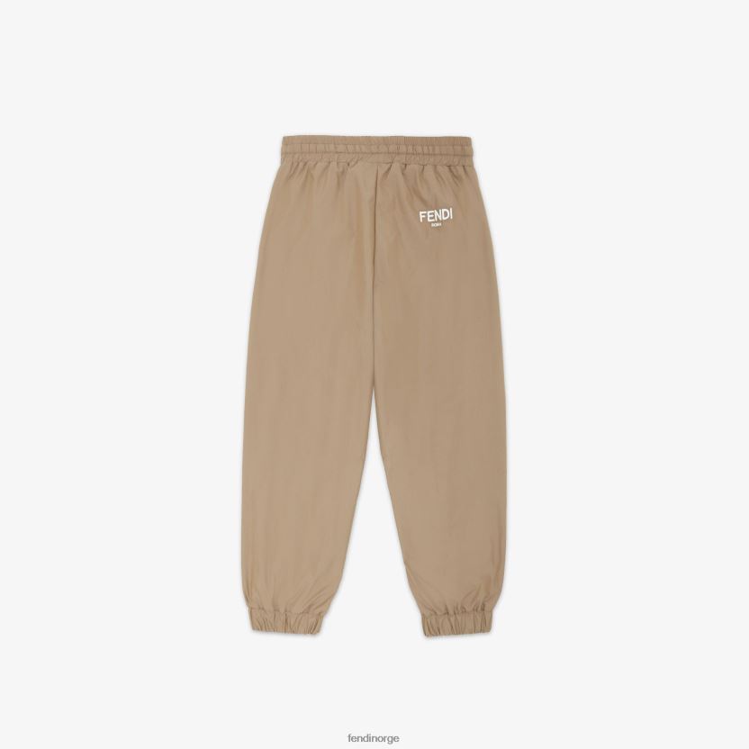 Fendi barn tech bomullsbukser med ff-logo NXB4XN2961 beige klær