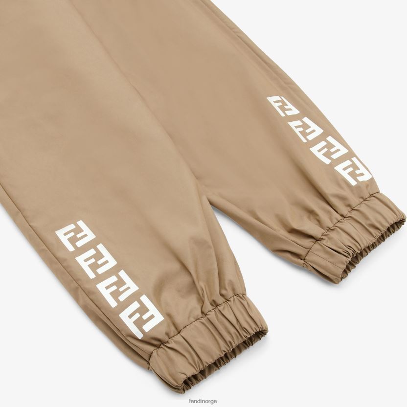 Fendi barn tech bomullsbukser med ff-logo NXB4XN2961 beige klær