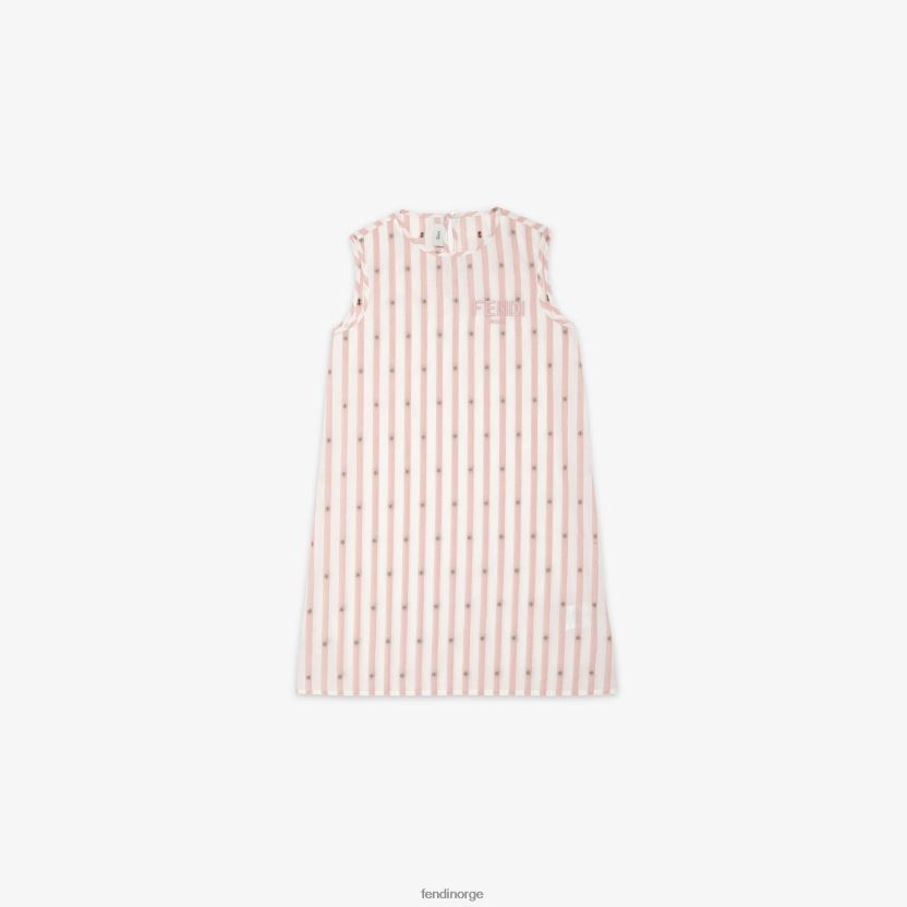 Fendi barn bred kjole med paljetter og poplin NXB4XN2890 rosa klær