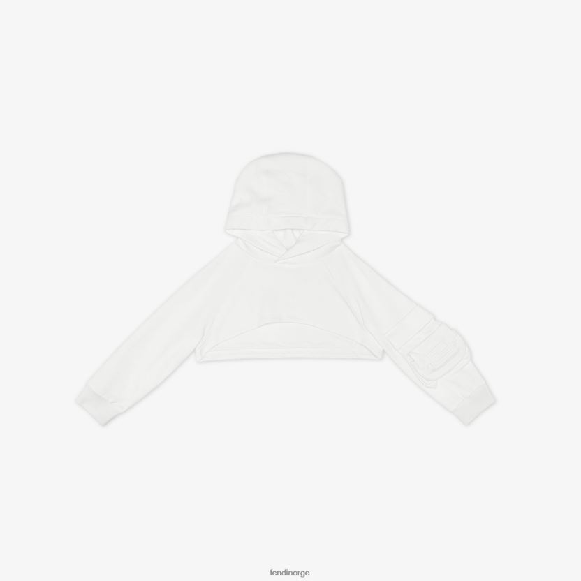 Fendi barn cropped sweatshirt med baguette NXB4XN2904 hvit klær