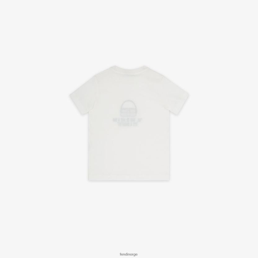 Fendi barn jersey junior t-skjorte med broderi NXB4XN2920 hvit klær