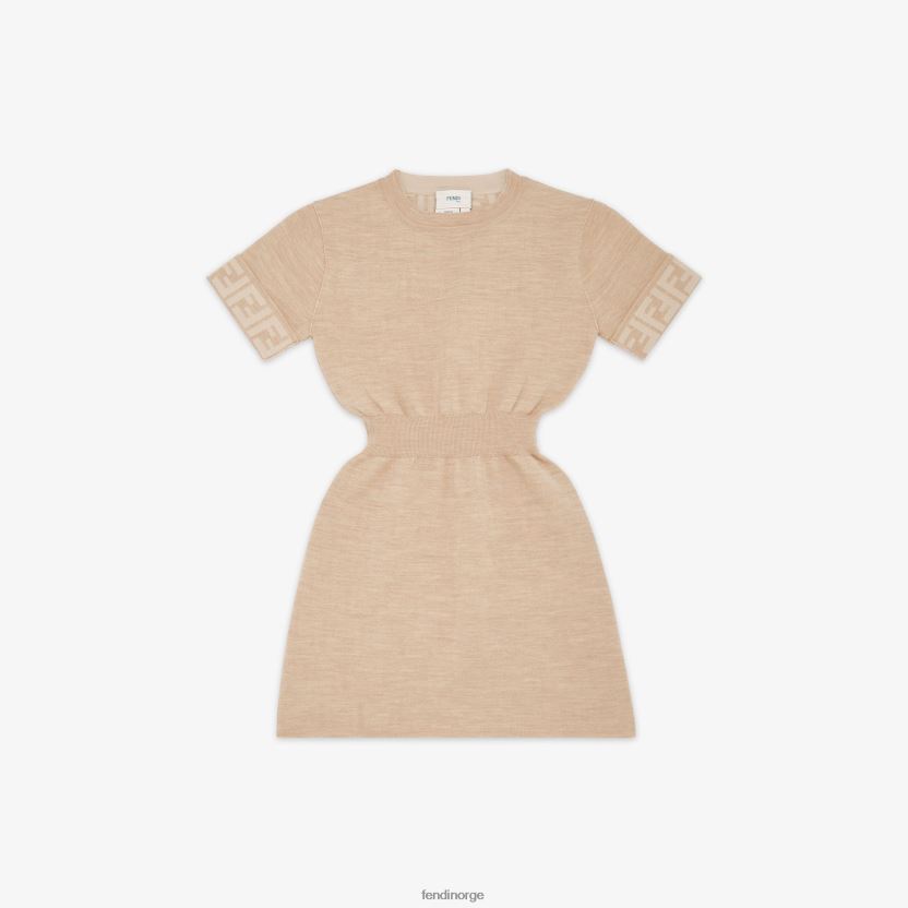 Fendi barn strikket juniorkjole NXB4XN2844 beige klær