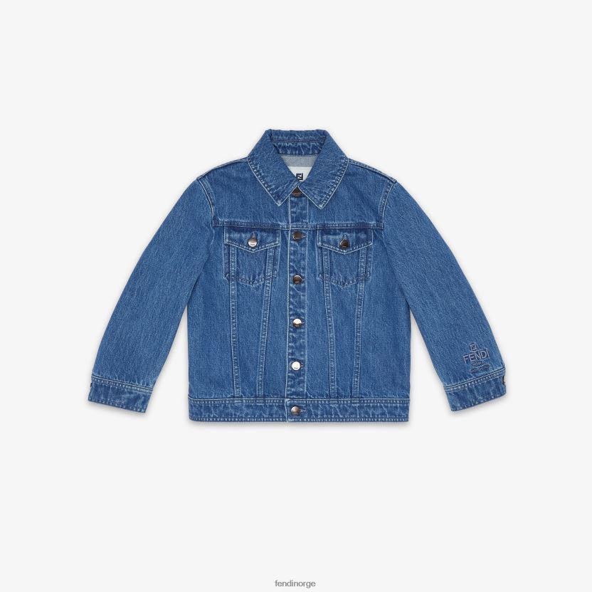 Fendi barn denim juniorjakke NXB4XN2919 blå klær