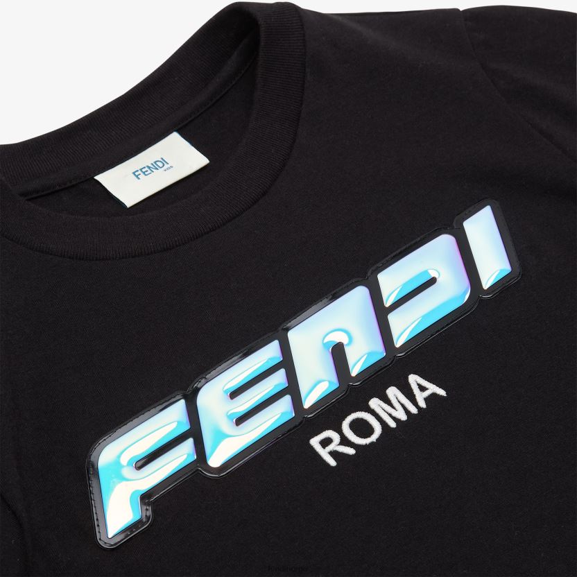 Fendi barn jersey t-skjorte med skrift NXB4XN2883 svart klær