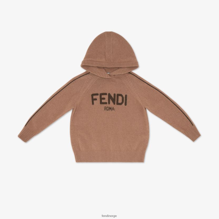 Fendi barn ren kashmir juniorgenser i karamell NXB4XN2880 mote klær