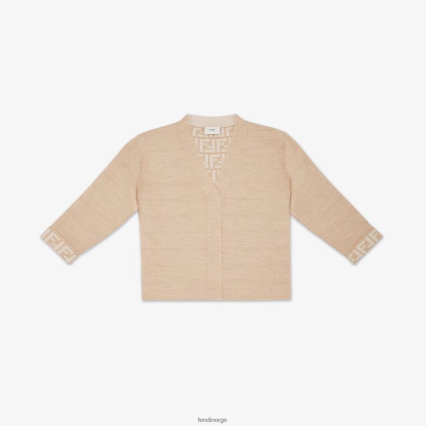 Fendi barn ull junior cardigan NXB4XN2852 beige klær