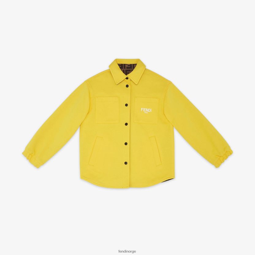 Fendi barn vendbar skjortejakke i fleece og ff nylon NXB4XN2908 gul klær