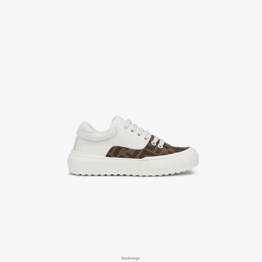 Fendi barn juniorsneakers i skinn og stoff med logo NXB4XN2941 mote sko