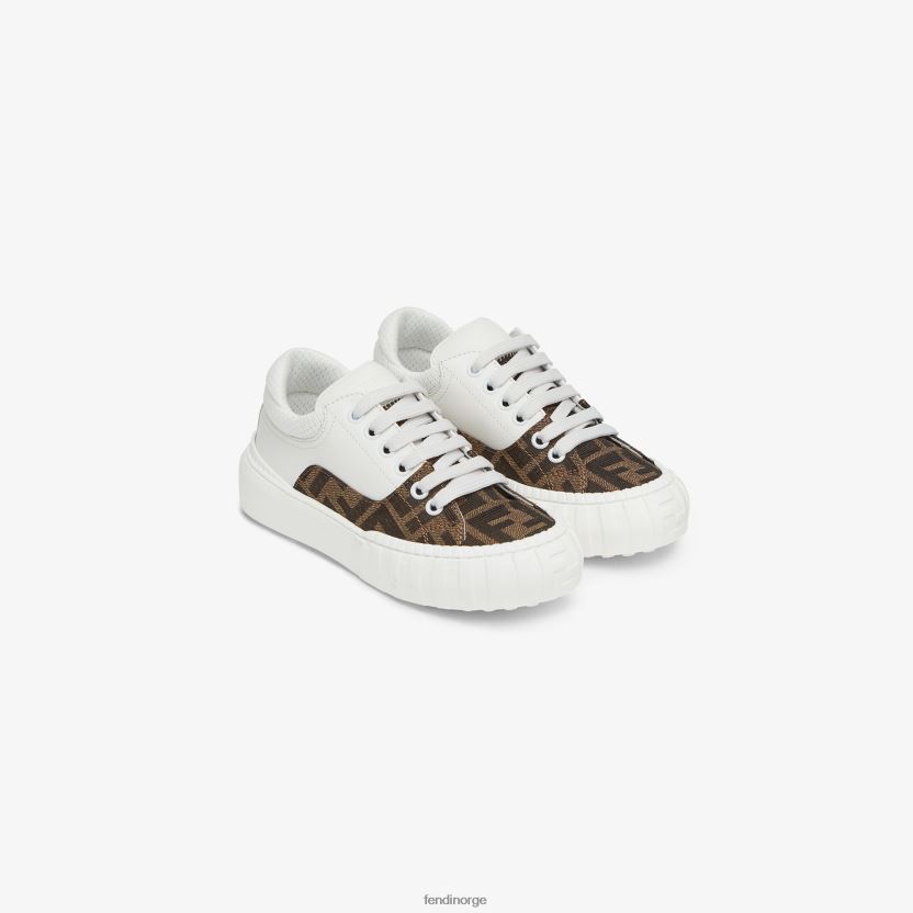 Fendi barn juniorsneakers i skinn og stoff med logo NXB4XN2941 mote sko