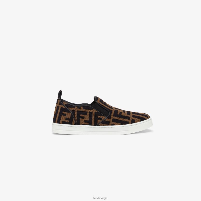 Fendi barn stoff junior slip-ons med all-over ff logo NXB4XN2917 mote sko