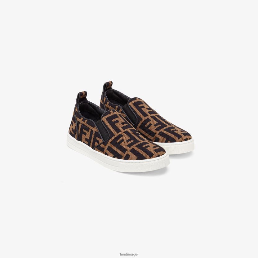 Fendi barn stoff junior slip-ons med all-over ff logo NXB4XN2917 mote sko
