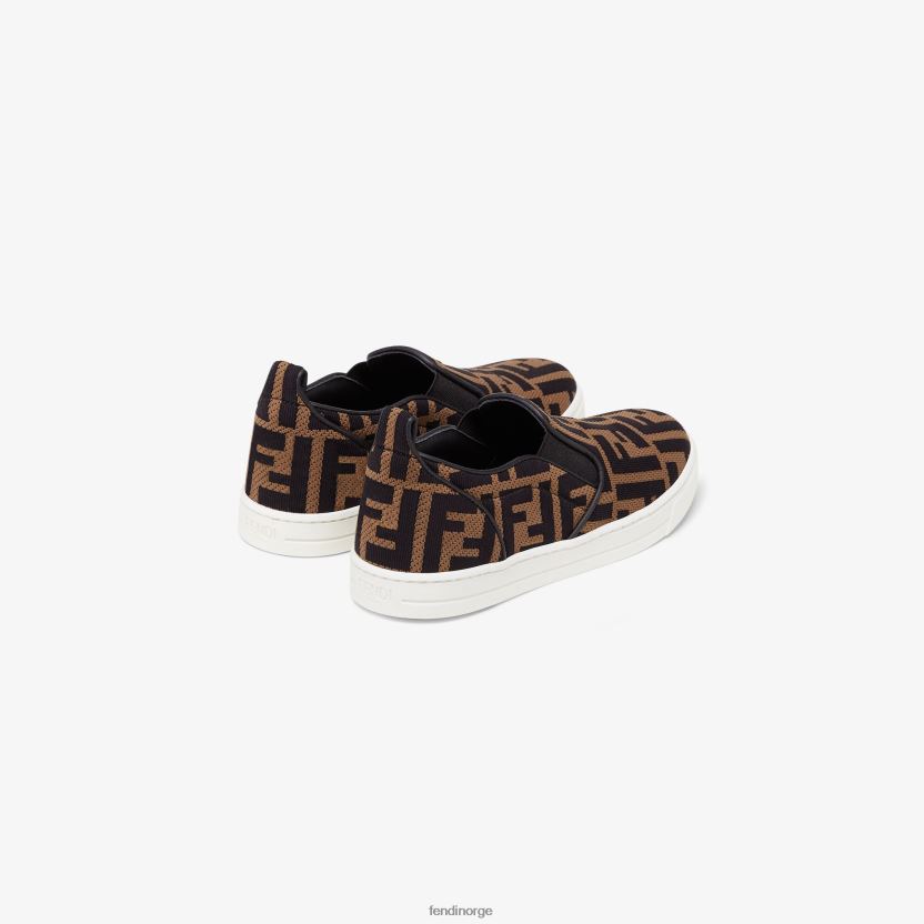 Fendi barn stoff junior slip-ons med all-over ff logo NXB4XN2917 mote sko