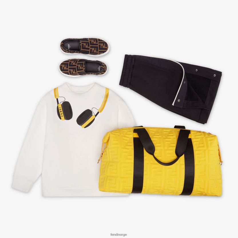 Fendi barn stoff junior slip-ons med all-over ff logo NXB4XN2917 mote sko