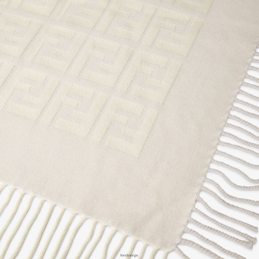 Fendi barn babyteppe i ull og kashmir med all-over 3d-logo NXB4XN2792 mote tilbehør