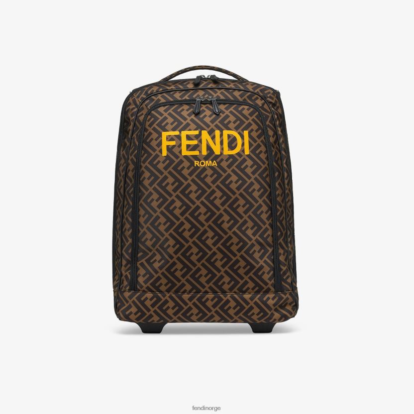 Fendi barn \"back to school\" juniorryggsekk med hjul og all-over logo NXB4XN2827 mote tilbehør