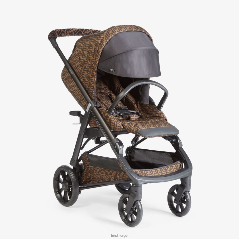 Fendi barn barnevogn med all-over ff-logo med saueskinnshåndtak NXB4XN2773 mote tilbehør
