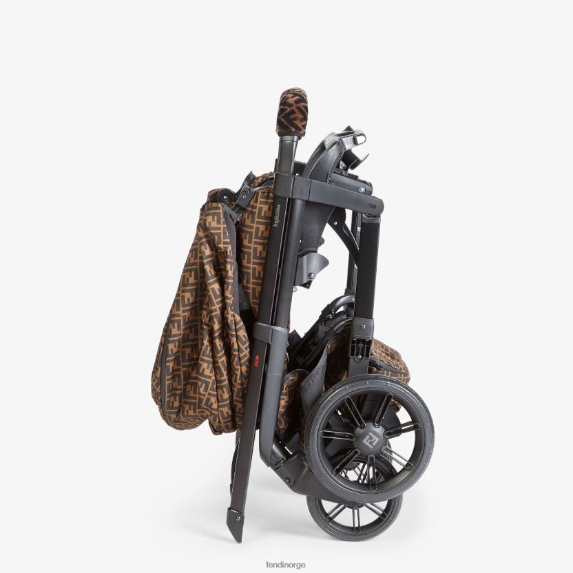 Fendi barn barnevogn med all-over ff-logo med saueskinnshåndtak NXB4XN2773 mote tilbehør