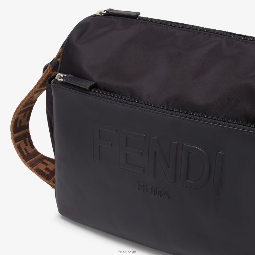 Fendi barn bleieveske i skinn og nylon NXB4XN2771 svart tilbehør