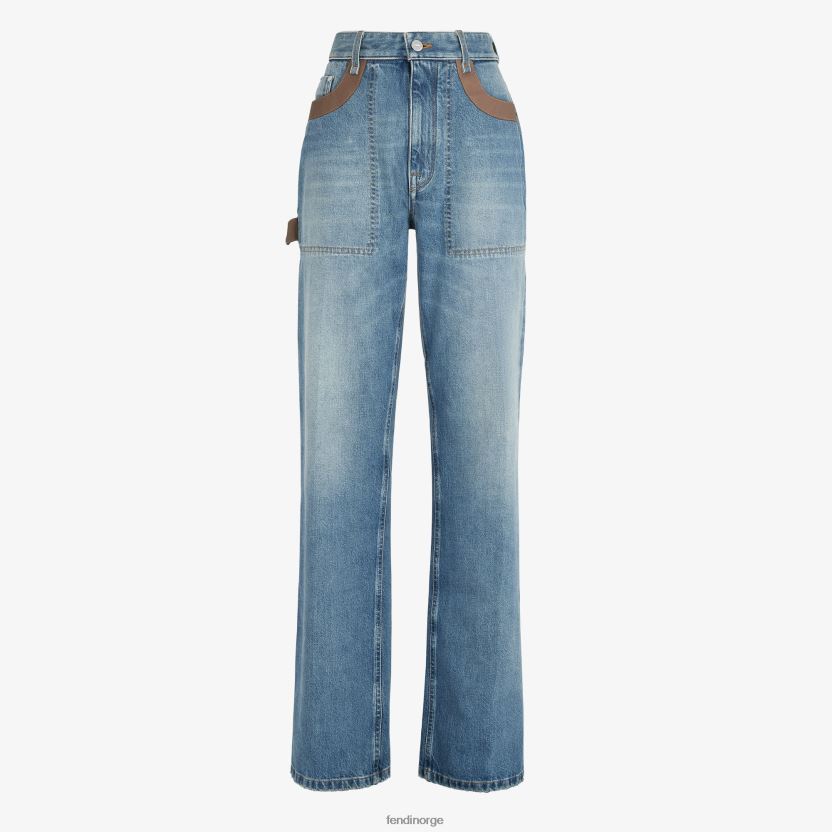 Fendi kvinner denim bukser NXB4XN1095 blå klær