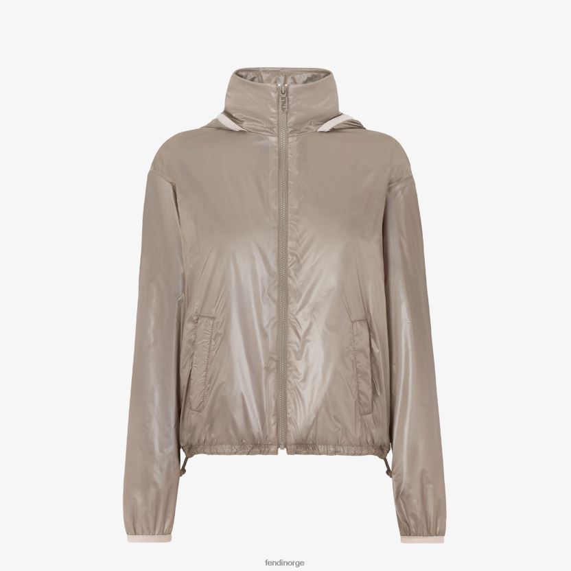 Fendi kvinner due nylon vindjakke NXB4XN1201 beige klær