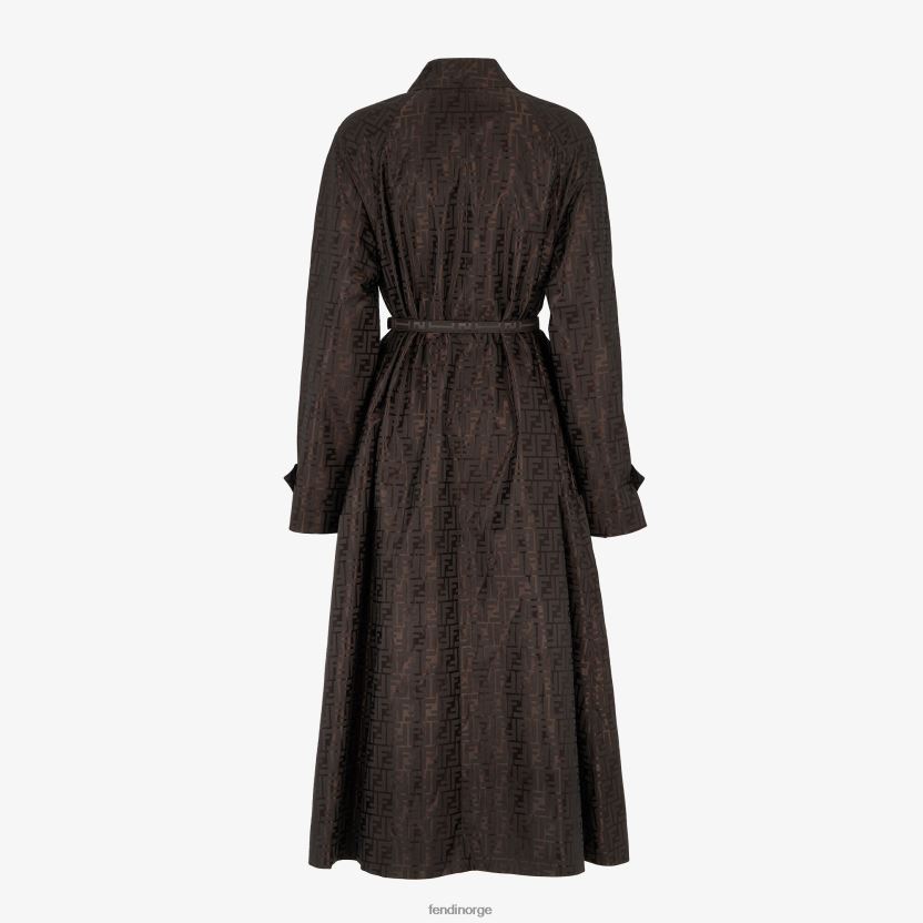 Fendi kvinner ff trenchcoat i jacquardstoff NXB4XN945 brun klær