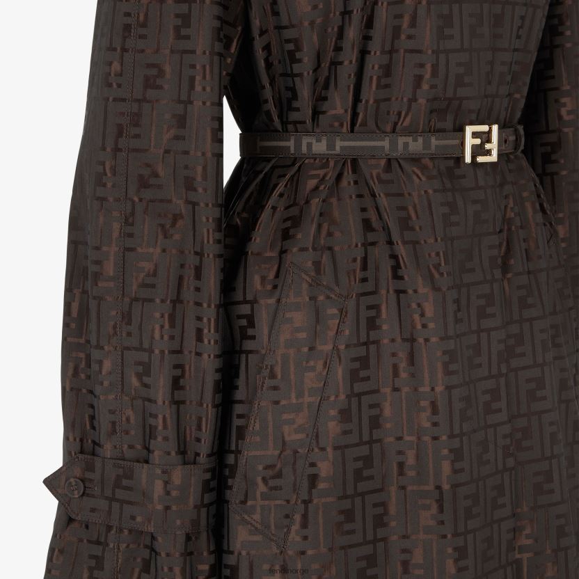 Fendi kvinner ff trenchcoat i jacquardstoff NXB4XN945 brun klær