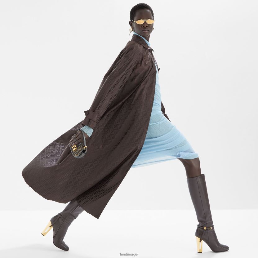 Fendi kvinner ff trenchcoat i jacquardstoff NXB4XN945 brun klær