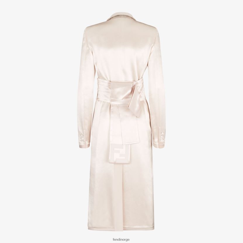 Fendi kvinner sateng og ull gabardin overtrekk NXB4XN1122 beige klær