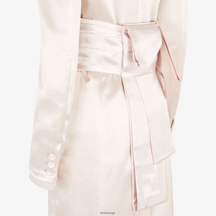 Fendi kvinner sateng og ull gabardin overtrekk NXB4XN1122 beige klær
