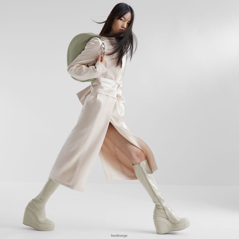 Fendi kvinner sateng og ull gabardin overtrekk NXB4XN1122 beige klær