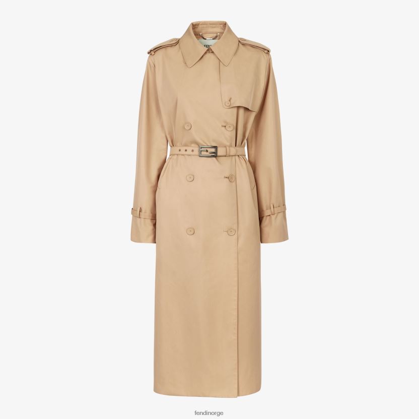 Fendi kvinner tech trenchcoat i bomull NXB4XN1104 beige klær