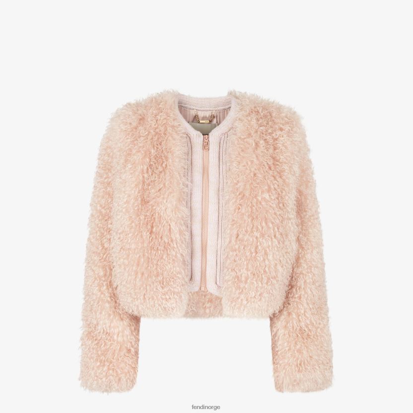 Fendi kvinner blek mohair jakke NXB4XN1227 rosa klær