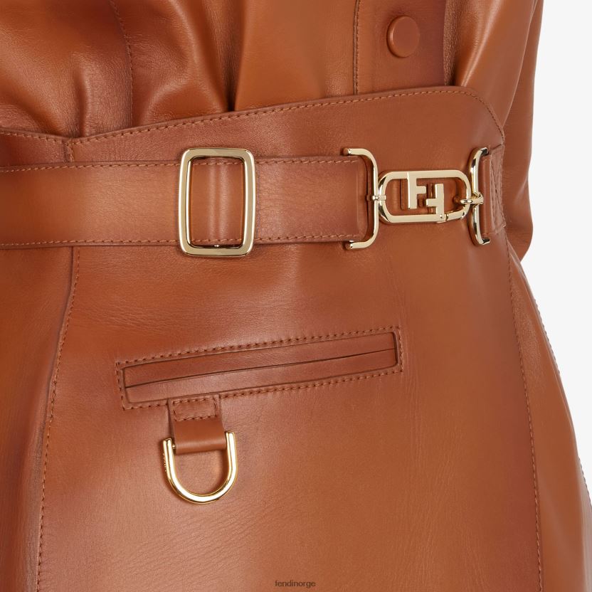 Fendi kvinner brunfarget skinnjakke med skyggeeffekt NXB4XN1203 brun klær