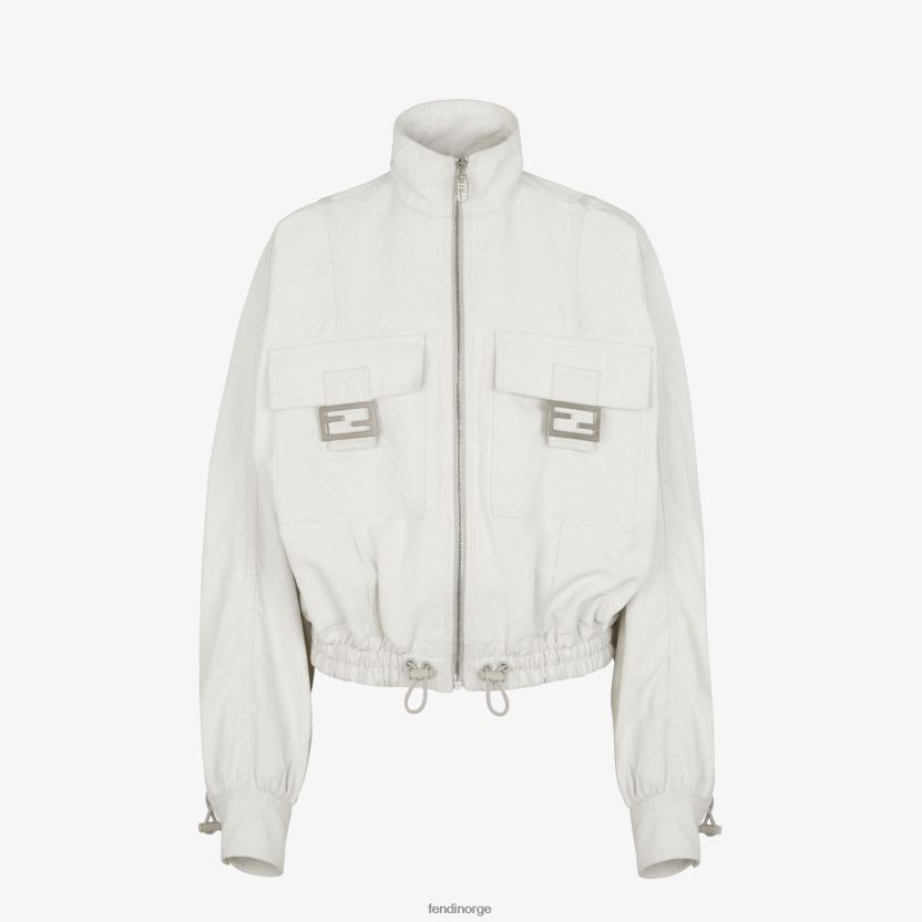 Fendi kvinner canvas by marc jacobs jakke NXB4XN1027 hvit klær