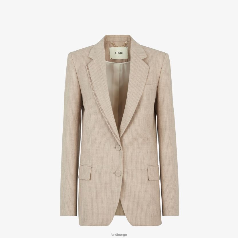 Fendi kvinner flanell blazer NXB4XN949 beige klær