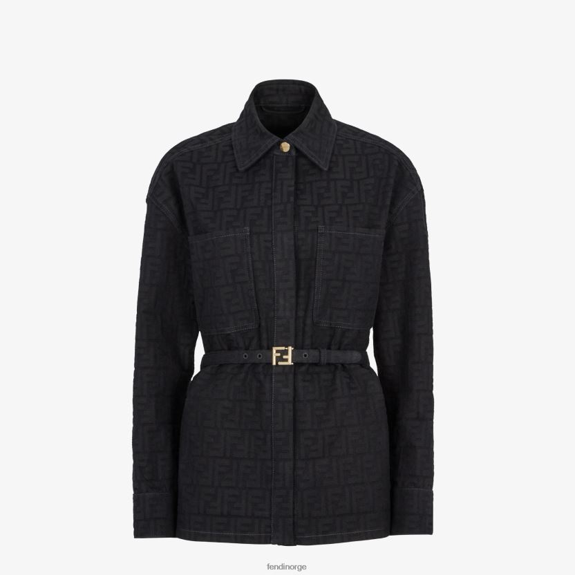 Fendi kvinner go-to jakke i jacquard denim NXB4XN931 blå klær