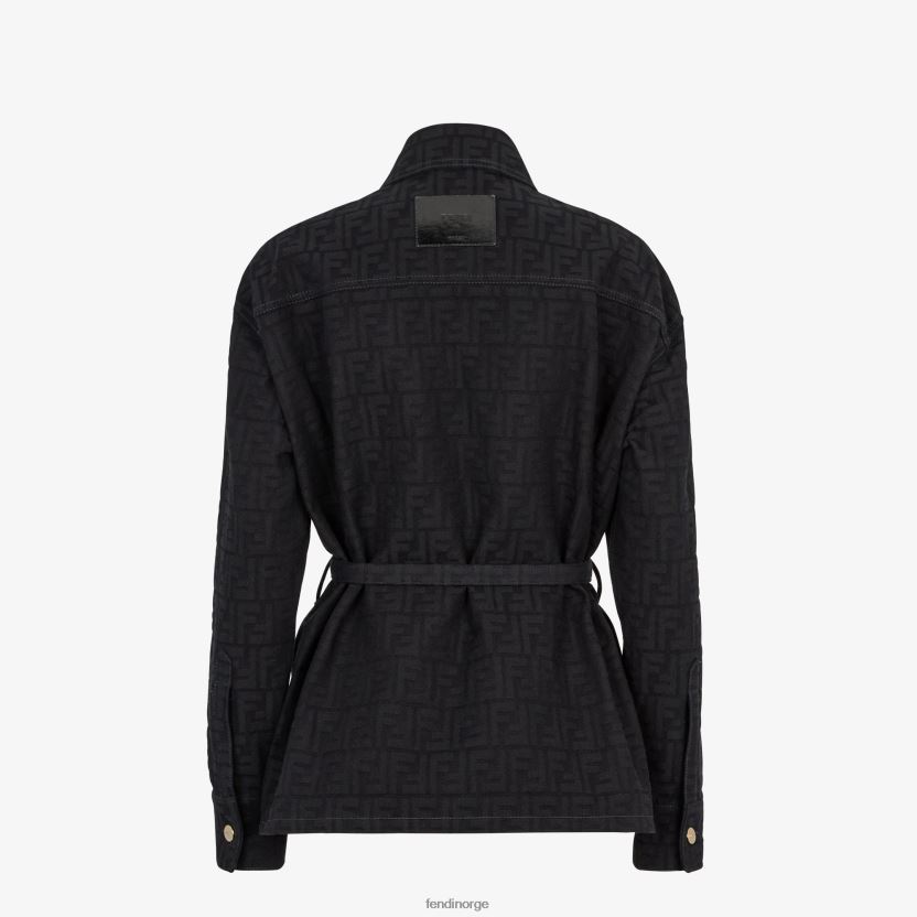 Fendi kvinner go-to jakke i jacquard denim NXB4XN931 blå klær