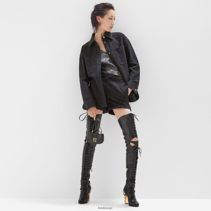 Fendi kvinner go-to jakke i jacquard denim NXB4XN931 blå klær