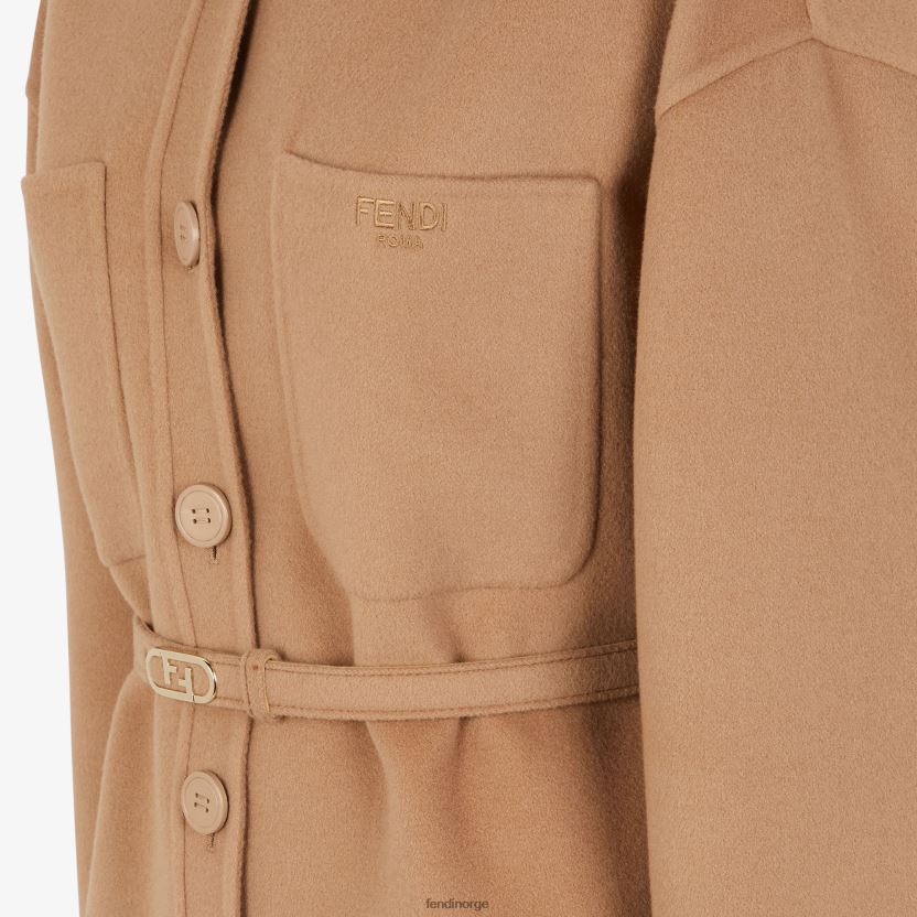 Fendi kvinner go-to jakke i kamel-cashmir NXB4XN1205 beige klær